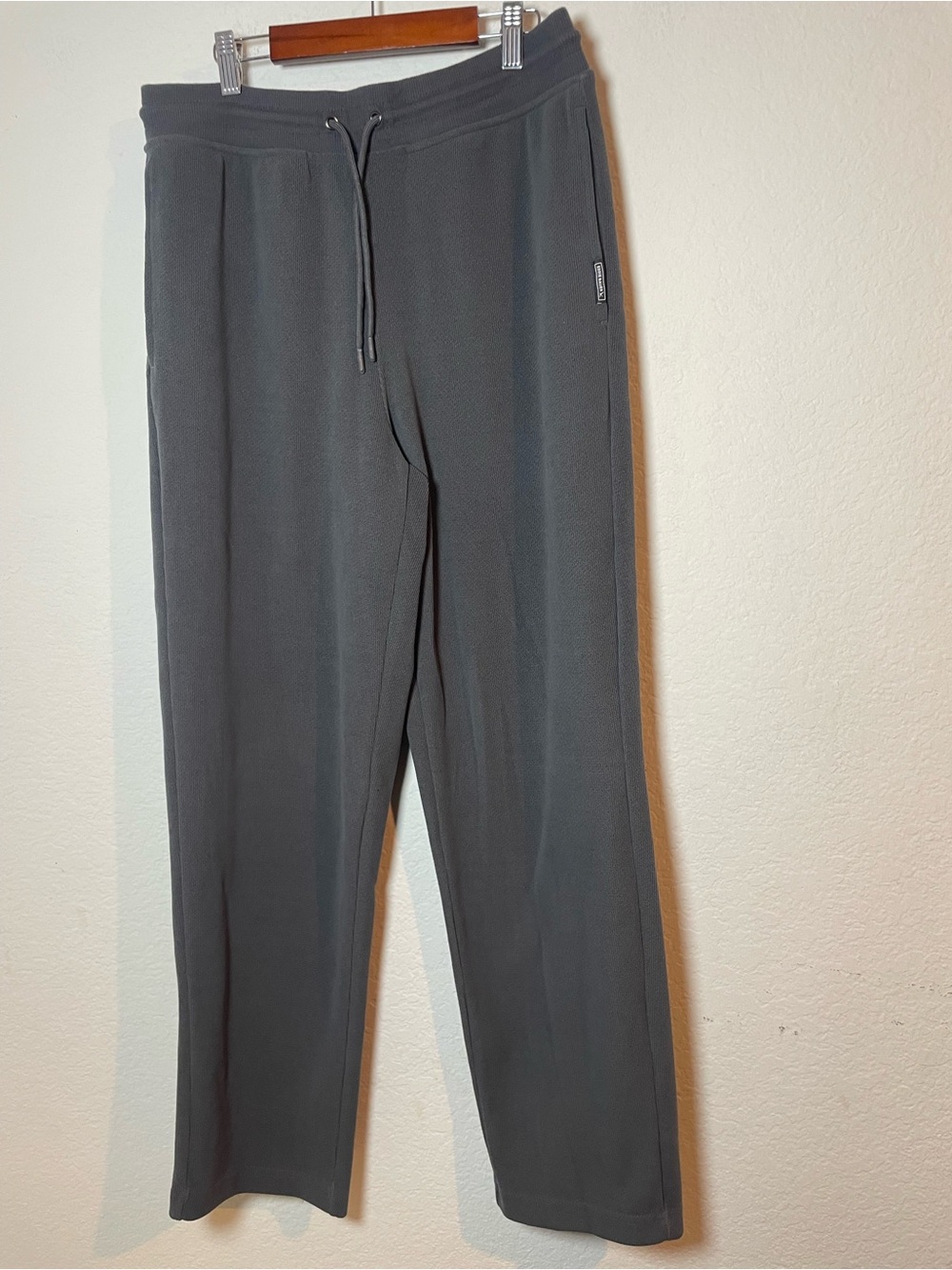 Eddie Bauer Lounge men’s M gray straight leg drawstring pants stretch